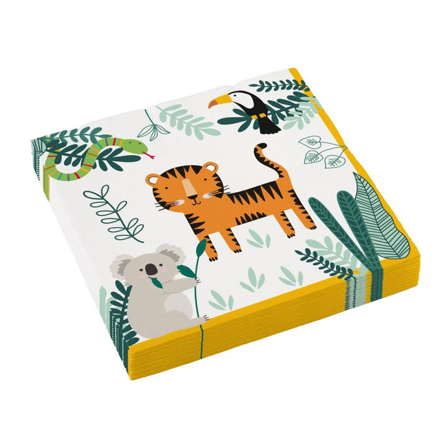 Servetten Jungle Dieren 33cm 16st van Riethmueller koop je bij Partywinkel