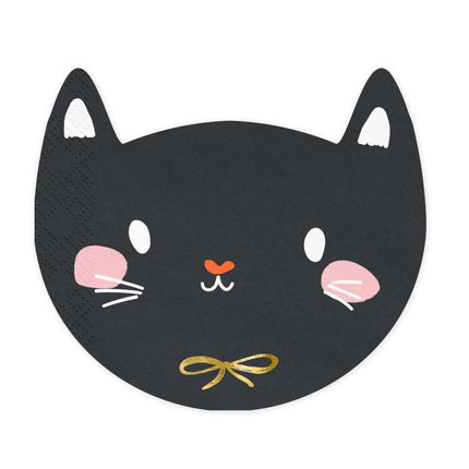 Servetten Kat 15cm 20st van Partydeco koop je bij Partywinkel