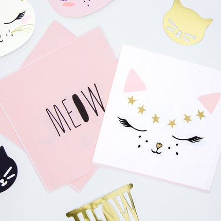 Servetten Kat 33cm 20st van Partydeco koop je bij Partywinkel