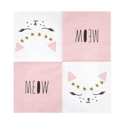 Servetten Kat 33cm 20st van Partydeco koop je bij Partywinkel