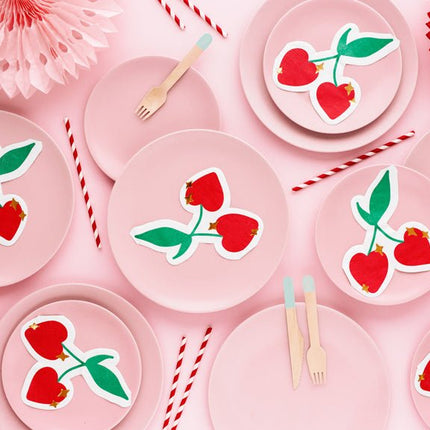 Servetten Kersen 16cm 20st van Partydeco koop je bij Partywinkel