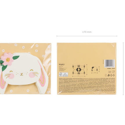 Servetten Konijn 14,5cm 20st van Partydeco koop je bij Partywinkel