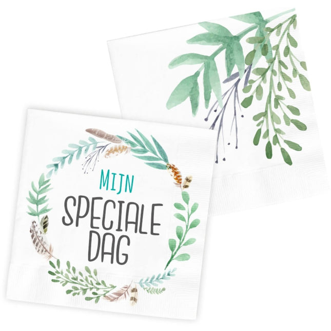 Servetten 'Mijn Speciale Dag' 33x33cm - 20 stuks van Folat koop je bij Partywinkel
