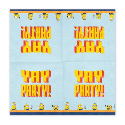 Servetten Minions, 33x33 cm van Partydeco koop je bij Partywinkel