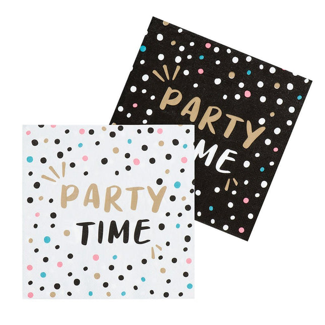 Servetten Party Time Papier 33cm 20st van Boland koop je bij Partywinkel