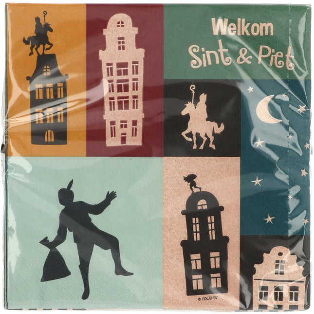Servetten Welkom Sint En Piet 33cm 20st van Folat koop je bij Partywinkel