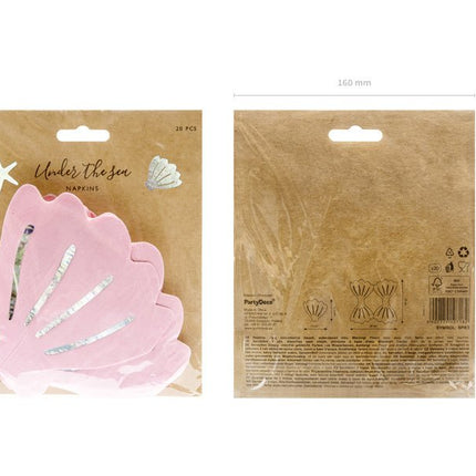 Servetten Zeeschelp 13cm 20st van Partydeco koop je bij Partywinkel