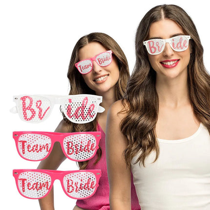 Set 3 partybrillen Bride to be (bride en team bride) van Boland koop je bij Partywinkel