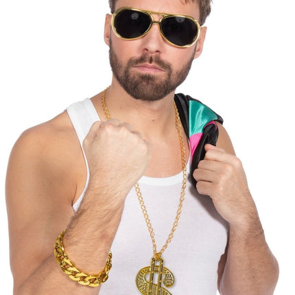 Rapper Accessoireset Goud 3 delig van Wilbers & Wilbers koop je bij Partywinkel
