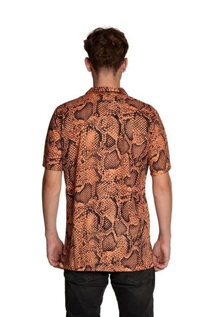 Shirt Slangenprint Goud Heren van Partychimp koop je bij Partywinkel