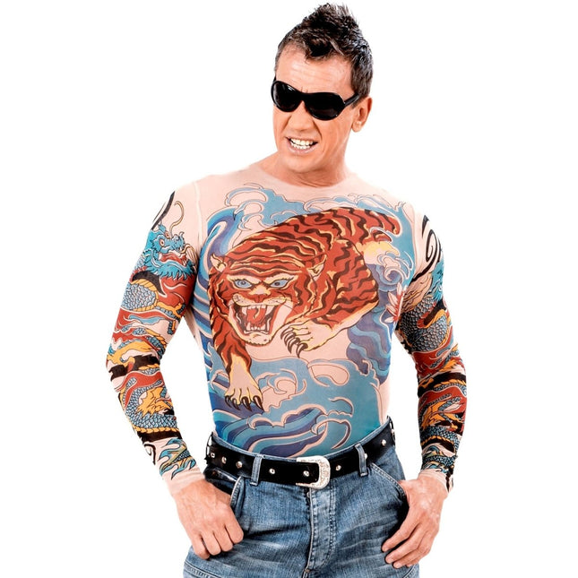 Shirt Tattoo Tijger van Widmann koop je bij Partywinkel