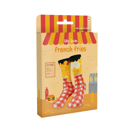 Sjove sokker med pommes frites
