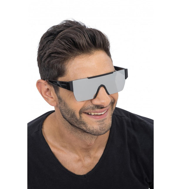 Briller med spejleffekt i sølv - 15 cm x 15 cm x 5,2 cm