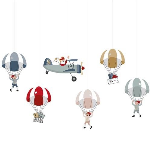 Sinterklaas Hangdecoratie 20cm 6st van Haza Witbaard koop je bij Partywinkel