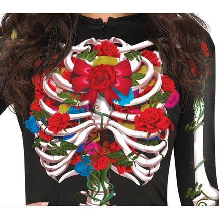 Skelet Halloween Kostuum Dames Bloemen van Fiestas Guirca koop je bij Partywinkel