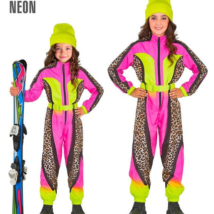 Skier/Snowboarder Luipaard Roze/Geel Meisje van Widmann koop je bij Partywinkel