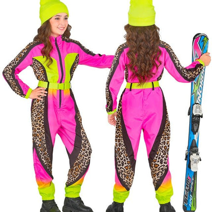 Skier/Snowboarder Luipaard Roze/Geel Meisje van Widmann koop je bij Partywinkel