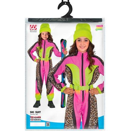 Skier/Snowboarder Luipaard Roze/Geel Meisje van Widmann koop je bij Partywinkel