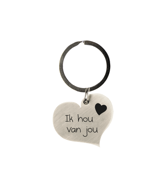 Sleutelhanger Ik Hou Van Jou Hart 10cm van Paper Dreams koop je bij Partywinkel