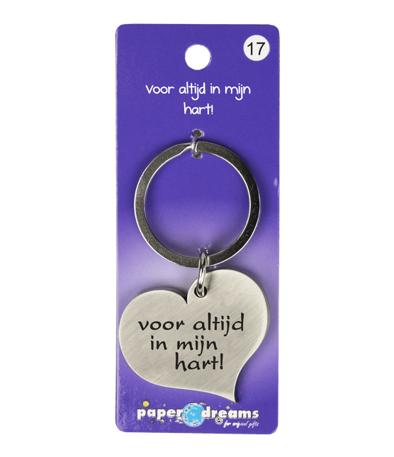 Sleutelhanger In Mijn Hart 10cm van Paper Dreams koop je bij Partywinkel
