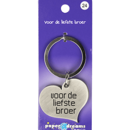 Sleutelhanger Liefste Broer 10cm van Paper Dreams koop je bij Partywinkel
