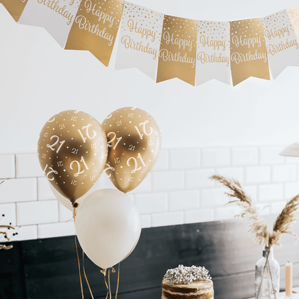 Slinger 30 Jaar Goud Wit 6m van Paper Dreams koop je bij Partywinkel