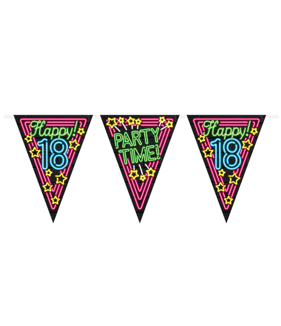 Slingers 18 Jaar Neon 10m van Paper Dreams koop je bij Partywinkel