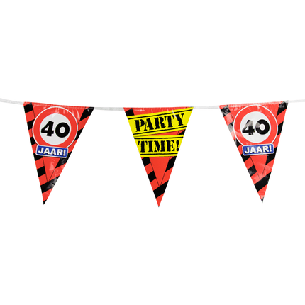 Slingers 40 jaar Verkeersbord 10m van Paper Dreams koop je bij Partywinkel