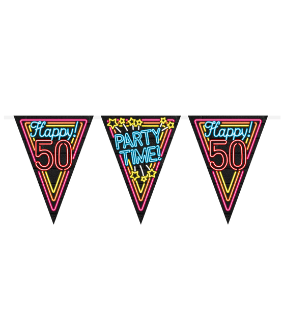 Slingers 50 Jaar Neon 10m van Paper Dreams koop je bij Partywinkel