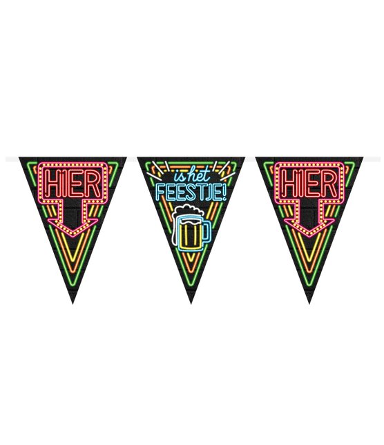 Slingers Hier is het Feestje Neon 10m van Paper Dreams koop je bij Partywinkel