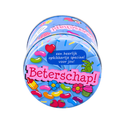 Snoepblik Beterschap 9cm van Paper Dreams koop je bij Partywinkel