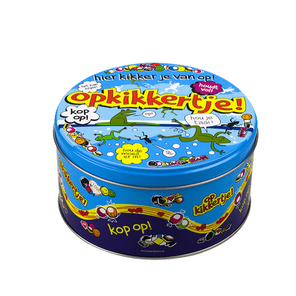 Snoeptrommel Opkikkertje 14cm van Paper Dreams koop je bij Partywinkel