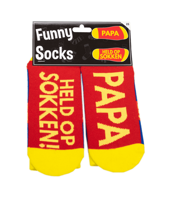 Sokken Papa Held Op Sokken van Paper Dreams koop je bij Partywinkel