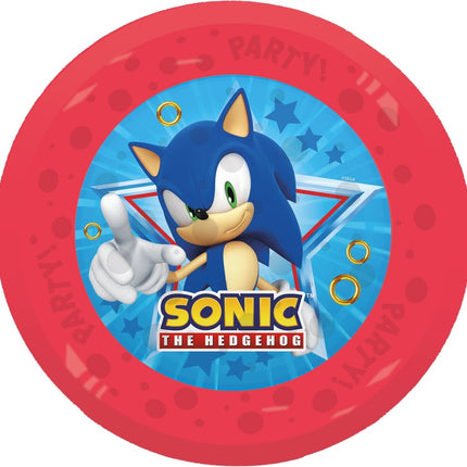 Sonic Borden Herbruikbaar 21cm 4st van Procos koop je bij Partywinkel