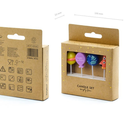 Space Kaarsen 3cm 4st van Partydeco koop je bij Partywinkel