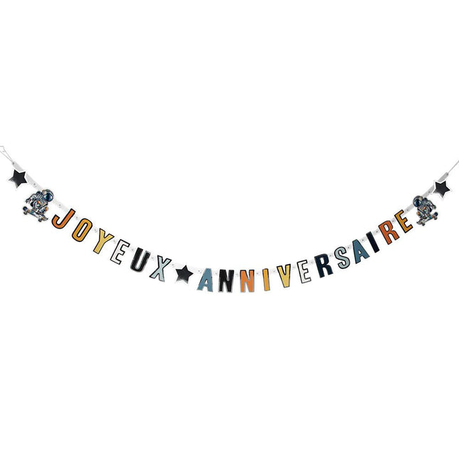 Space Party Letterslinger Yoyeux Anniversaire 2,5m van Boland koop je bij Partywinkel