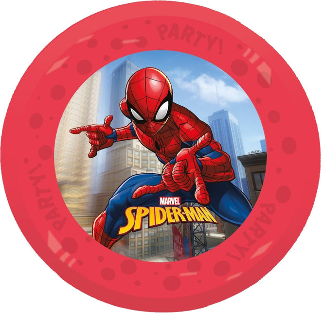 Spiderman Borden Herbruikbaar 21cm 4st van Procos koop je bij Partywinkel