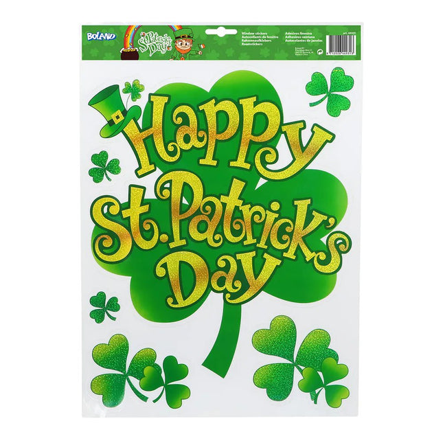St. Patrick'S Day Raamsticker Groen van Boland koop je bij Partywinkel