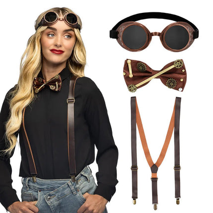 Steampunk Accessoireset 3 delig van Boland koop je bij Partywinkel
