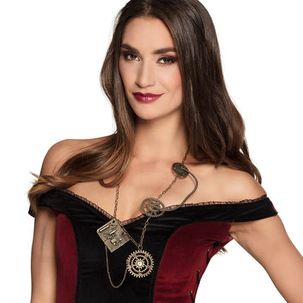 Steampunk Ketting Luxe van Boland koop je bij Partywinkel