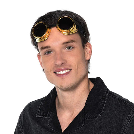 Steampunk Zonnebril Goud van Boland koop je bij Partywinkel