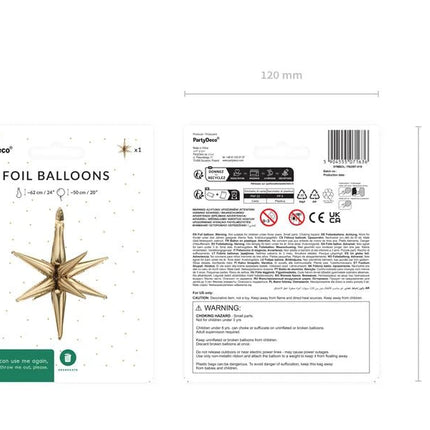 Ster Ballon Goud 50cm van Partydeco koop je bij Partywinkel