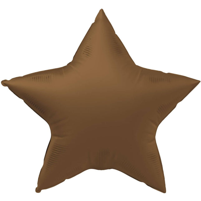Ster Helium Ballon Chocolade Bruin Leeg 45cm van Folat koop je bij Partywinkel