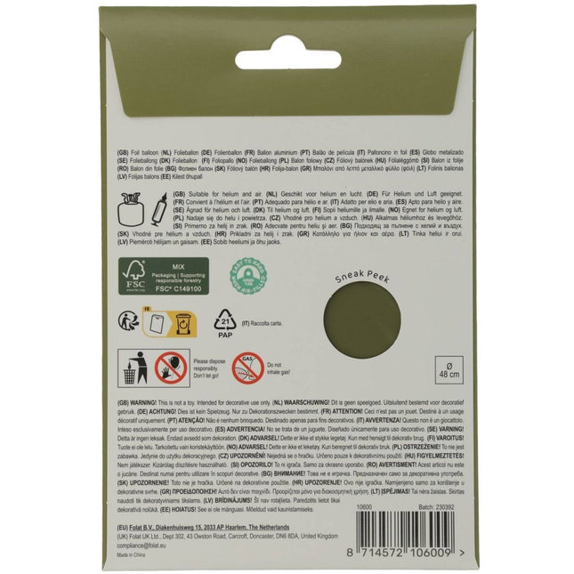 Ster Helium Ballon Groen Leeg 45cm van Folat koop je bij Partywinkel