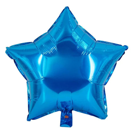Stjerneformet heliumballon, blå, tom, 45 cm
