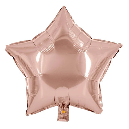 Stjerneformet heliumballon i rosaguld, tom, 45 cm