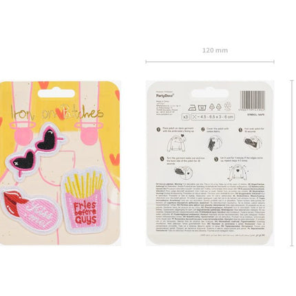 Stijk Embleem Kiss Me 3st van Partydeco koop je bij Partywinkel