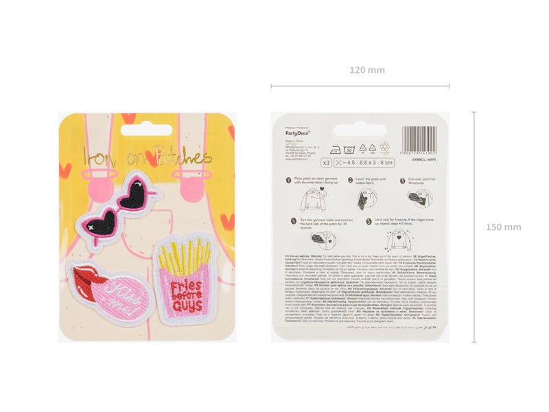 Stijk Embleem Kiss Me 3st van Partydeco koop je bij Partywinkel