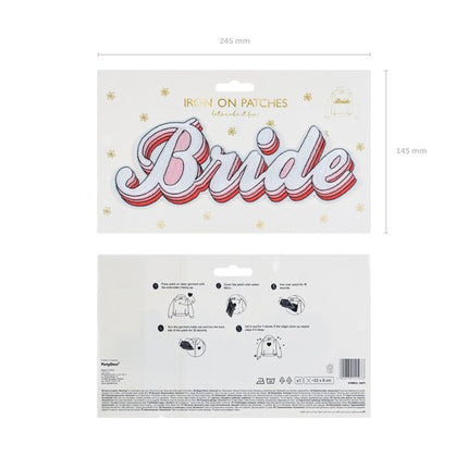 Strijk Embleem Bride 22cm van Partydeco koop je bij Partywinkel