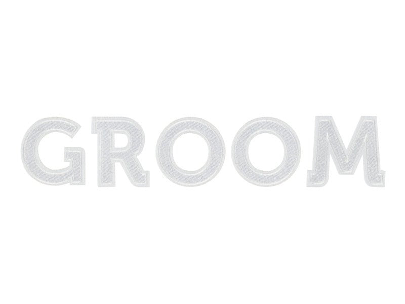 Strijk Embleem Groom 30cm van Partydeco koop je bij Partywinkel